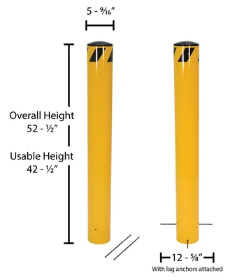 Vestil BOLPP-42-5.5 Pour-In Place Bollard - dimensional drawing