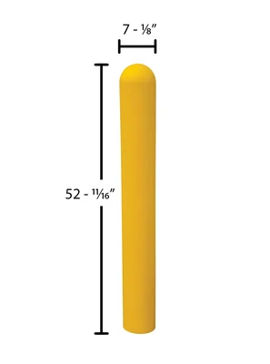 Vestil BPC-7 Low Density Polyethylene Bollard Post Cover - dimensional drawing