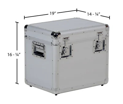 Vestil CASE-S Aluminum Small Storage Case Silver - dimensional drawing