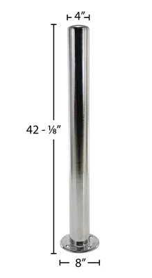 Vestil CBOL-42-4 Steel Chrome Plated Safety Bollard - dimensional drawing