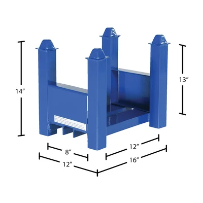Vestil CRAD-25 Steel Stackable Bar Cradle - dimensional drawing