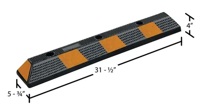 Vestil CS-33-BL-3 Rubber Car Stop - dimensional drawing