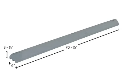 Vestil CS-33-G Recycled Plastic Car Stop - dimensional drawing