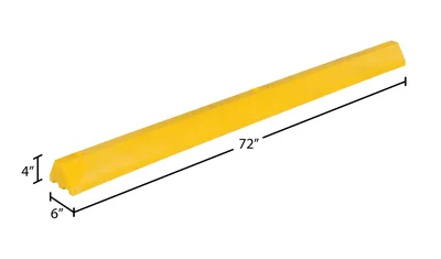 Vestil CS-S72-Y Recycled Plastic Car Stop - dimensional drawing