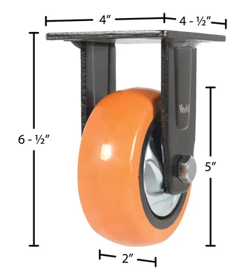 Vestil CST-E6-5X2PUP-R Polyurethane Rigid Caster - dimensional drawing