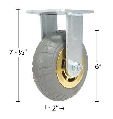 Vestil CST-VE-6X2FF-R Flat-Free Rigid Caster - dimensional drawing