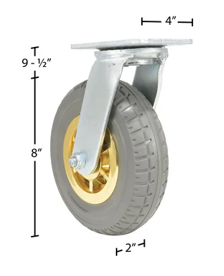 Vestil CST-VE-8X2FF-S Flat-Free Swivel Caster - dimensional drawing