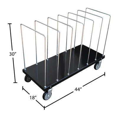 Vestil CTPT-1844-CK Steel Portable Carton Cart with Dividers - dimensional drawing