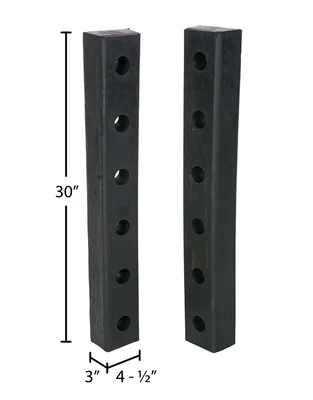 Vestil DBE-30-2 Hardened Molded Rubber Bumper - dimensional drawing