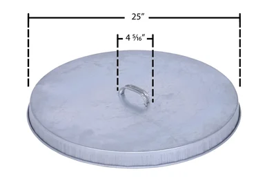 Vestil DC-245-H Galvanized Open Head Drum Cover with Handle - dimensional drawing