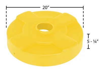 Vestil DC-P-30-CAN-YL Low-Density Polyethylene Drum Recycling Lid - dimensional drawing