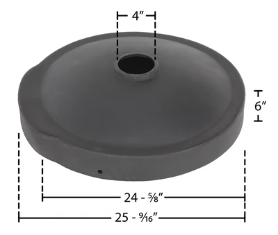 Vestil DC-P-55-CAN-UF-BK Low-Density Polyethylene - dimensional drawing
