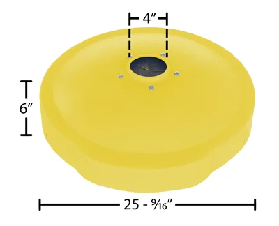Vestil DC-P-55-CANF-UF-YL Polyethylene Drum Recycling Lid Universal - dimensional drawing