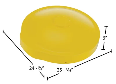 Vestil DC-P-55-UF-YL Polyethylene Drum Cover - dimensional drawing