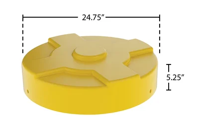 Vestil DC-P-55-YL Polyethylene Drum Cover - dimensional drawing