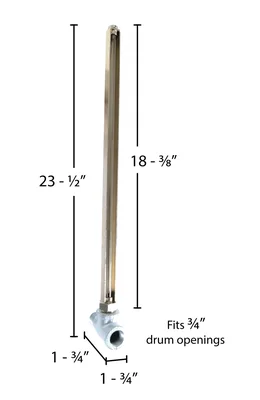 Vestil DGLI-4 Steel Horizontal Drum Gauge Level Indicator Fits - dimensional drawing