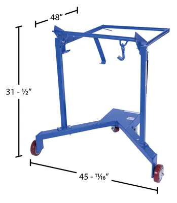 Vestil Steel Drum Lifter/Palletizer 48 In. x 45-11/16 In. x 31-1/2 In. 550 Lb. Capacity Blue - dimensional drawing