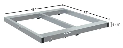 Vestil Aluminum Pallet Dolly With Floor Lock 40 In. x 48 In. 4,000 Lb. Capacity Silver - dimensional drawing