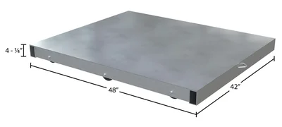 Vestil Aluminum Pallet Dolly with Solid Top Tilt 42 In. x 48 In. 4000 Lb. Capacity Silver - dimensional drawing