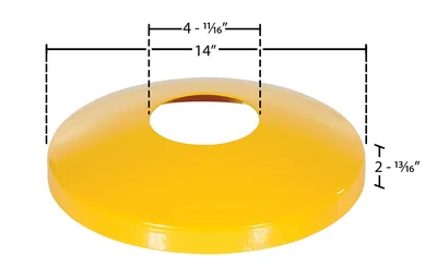Vestil DOME-4.5-BOX Steel Protective Dome Cover - dimensional drawing