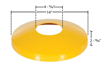 Vestil DOME-4.5 Steel Protective Dome Cover - dimensional drawing