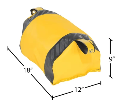Vestil Vinyl Dock Seal Draft Blocker 18 In. Width Yellow - dimensional drawing