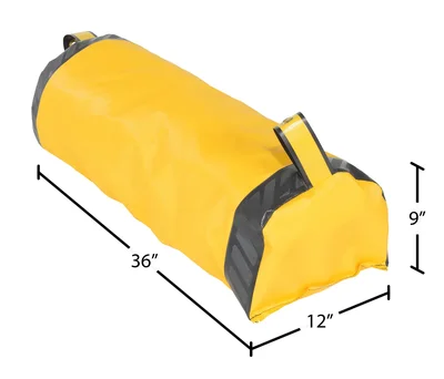 Vestil Vinyl Dock Seal Draft Blocker 36 In. Width Yellow - dimensional drawing