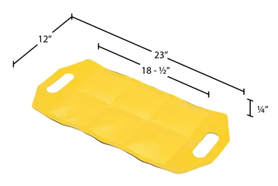 Vestil Vinyl Dock Draft Mats 18 In. Usable Length Black / Yellow - dimensional drawing