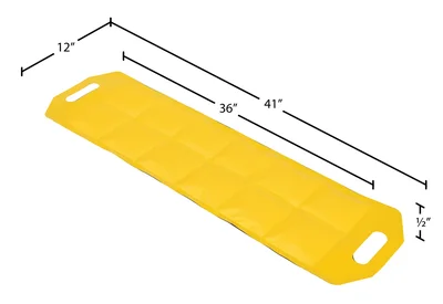 Vestil Vinyl Dock Draft Mats 36 In. Usable Length Black / Yellow - dimensional drawing