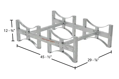 Vestil Galvanized Steel Stackable Drum Rack 2 Drum 55 Gallon 1600 Lb. Capacity Gray - dimensional drawing
