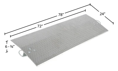 Vestil E-7224 Aluminum Economizer Dock Plate - dimensional drawing