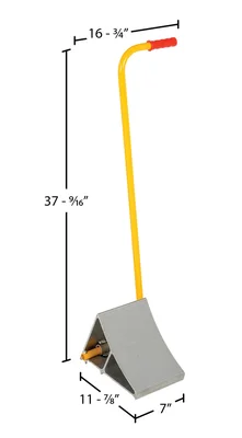Vestil Aluminum Wheel Chock with Handle 11-7/8 In. x 17-1/16 In. x 37-9/16 In. Silver - dimensional drawing