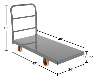 Vestil ECSPT-2448-C1B Steel Smooth Deck Platform Truck - dimensional drawing