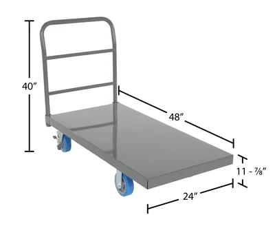 Vestil ECSPT-2448-C25C Steel Smooth Deck Platform Truck - dimensional drawing