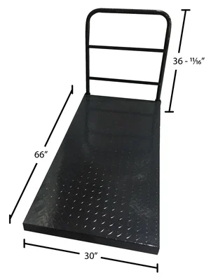 Vestil Steel Tread Plate Platform Truck 30 In. x 60 In. 2000 Lb. Capacity Black - dimensional drawing