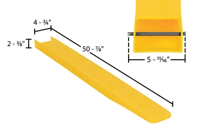 Vestil F4-48 Polyethylene Fork Blade Protectors - dimensional drawing