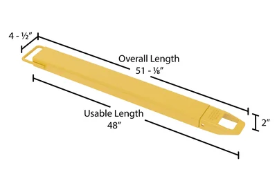 Vestil FE-4-48 Steel Fork Extensions - dimensional drawing