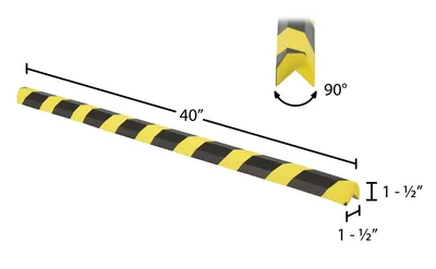 Vestil FEG-D Polyurethane Foam Edge Guard - dimensional drawing