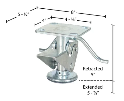 Vestil FL-4 Steel Floor Lock - dimensional drawing