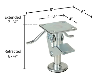 Vestil FL-6 Economical Floor Lock - dimensional drawing