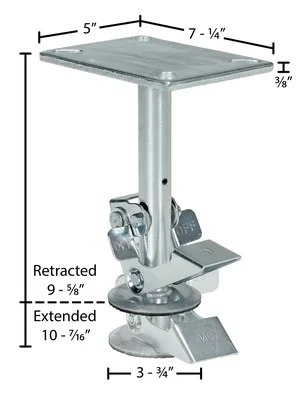 Vestil FL-LK-8EH Steel Floor Lock - dimensional drawing