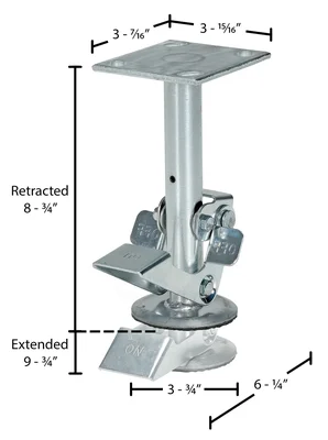 Vestil FL-LK-8EL Steel Floor Lock - dimensional drawing