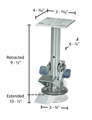 Vestil FL-LK-8EM Steel Floor Lock - dimensional drawing