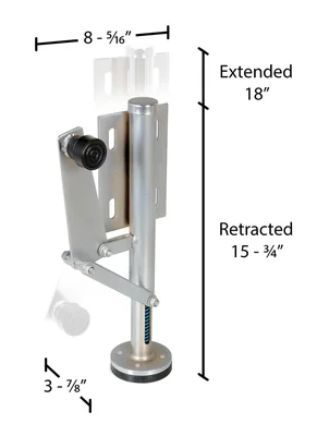 Vestil FL-LK-SMR-R Steel Right Mount Floor Lock - dimensional drawing