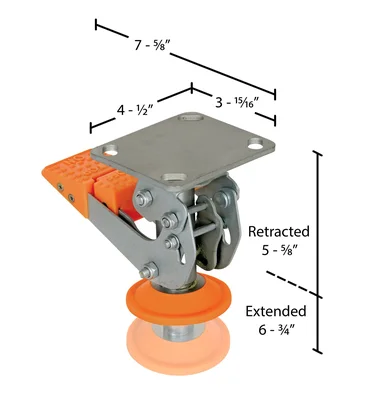 Vestil FL-LKH-5 Steel Floor Lock - dimensional drawing