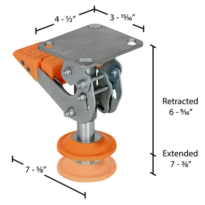Vestil FL-LKH-6 Steel Floor Lock - dimensional drawing