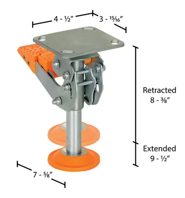 Vestil FL-LKH-8 Steel Floor Lock - dimensional drawing