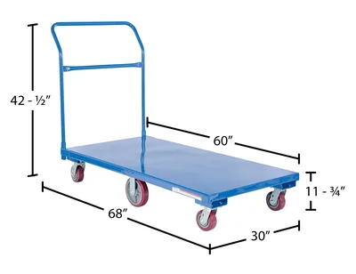 Vestil FLAT-C Steel Flat Bed Cart - dimensional drawing