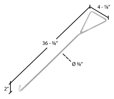 Vestil FM-HOOK Pulling Hook - dimensional drawing