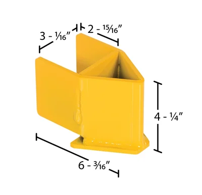 Vestil G3-V4-YL Steel Upright Rack Guard - dimensional drawing